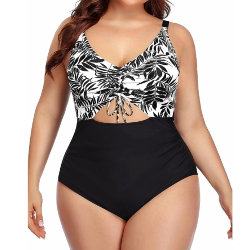 Daci Women Plus Size One Piece Swimsuits - Tummy Control Bathing Suits Cutout
